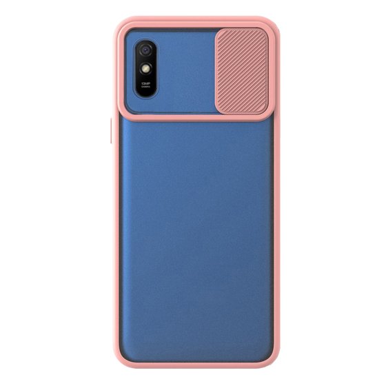 Microsonic Xiaomi Redmi 9A Kılıf Slide Camera Lens Protection Rose Gold