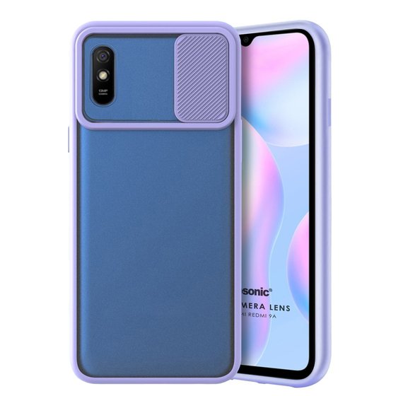 Microsonic Xiaomi Redmi 9A Kılıf Slide Camera Lens Protection Lila