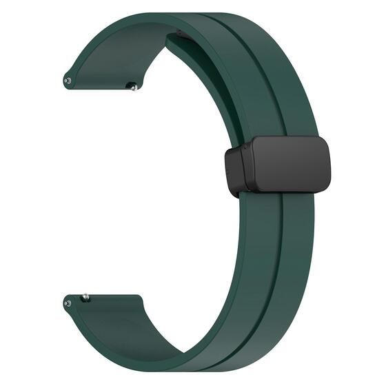 Microsonic Huawei Watch 5 46mm Kordon Ribbon Line Koyu Yeşil