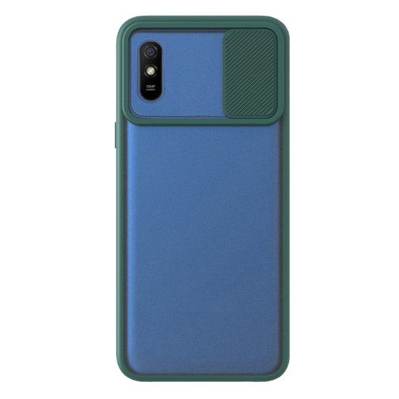 Microsonic Xiaomi Redmi 9A Kılıf Slide Camera Lens Protection Koyu Yeşil