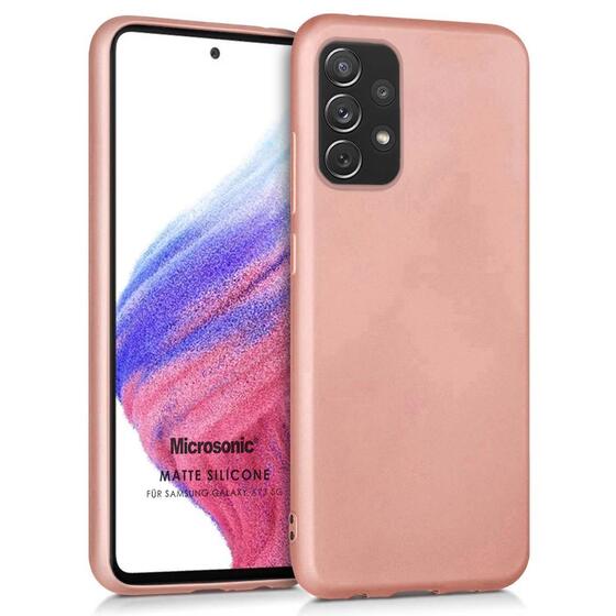 Microsonic Matte Silicone Samsung Galaxy A73 5G Kılıf Rose Gold