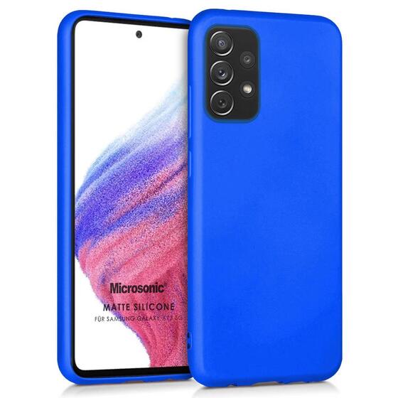 Microsonic Matte Silicone Samsung Galaxy A73 5G Kılıf Mavi