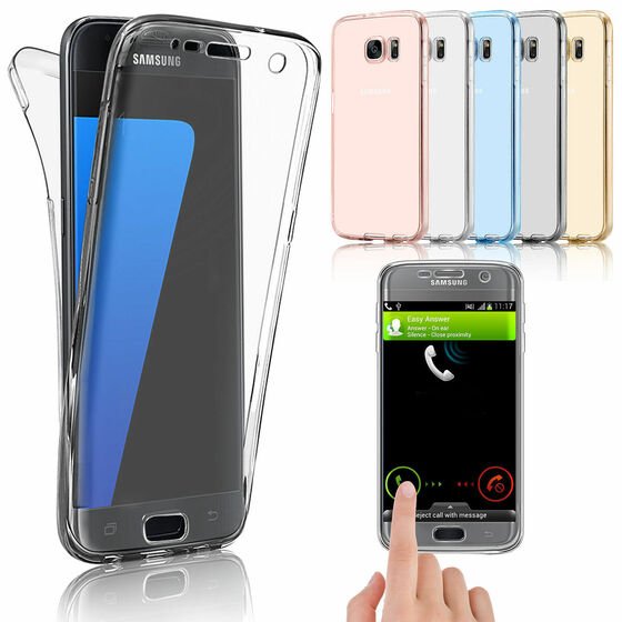 Microsonic Samsung Galaxy S7 Kılıf 6 tarafı tam full koruma 360 Clear Soft Şeffaf