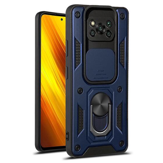 Microsonic Xiaomi Poco X3 NFC Kılıf Impact Resistant Lacivert