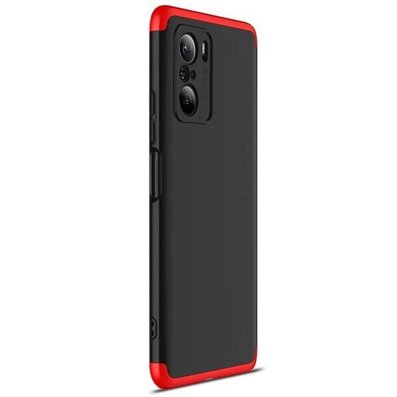 Microsonic Xiaomi Redmi K40 Pro+ Kılıf Double Dip 360 Protective Siyah Kırmızı