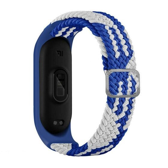 Microsonic Xiaomi Mi Band 6 Kordon Braided Solo Loop Band Mavi Beyaz