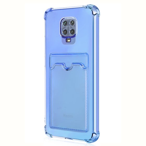 Microsonic Xiaomi Redmi Note 9S Card Slot Shock Kılıf Mavi