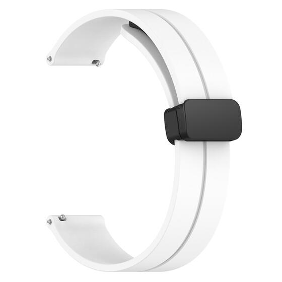 Microsonic Huawei Watch 5 46mm Kordon Ribbon Line Beyaz