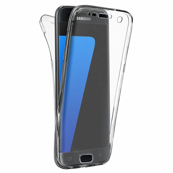 Microsonic Samsung Galaxy S7 Edge Kılıf 6 tarafı tam full koruma 360 Clear Soft Şeffaf