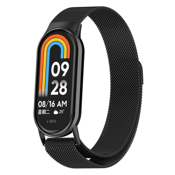 Microsonic Xiaomi Mi Band 8 Milanese Loop Kordon Siyah