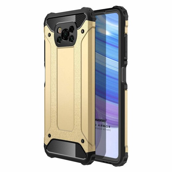 Microsonic Xiaomi Poco X3 NFC Kılıf Rugged Armor Gold