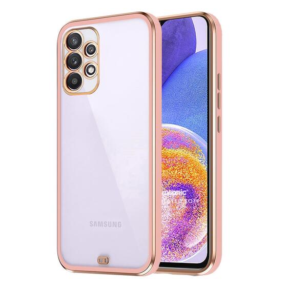 Microsonic Samsung Galaxy A23 Kılıf Laser Plated Soft Pembe