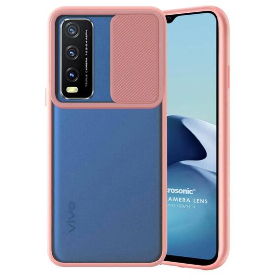 Microsonic Vivo Y11s Kılıf Slide Camera Lens Protection Rose Gold