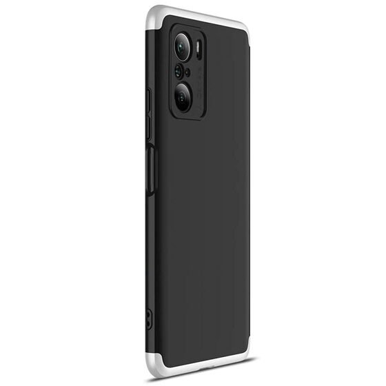 Microsonic Xiaomi Poco F3 Kılıf Double Dip 360 Protective Siyah Gri