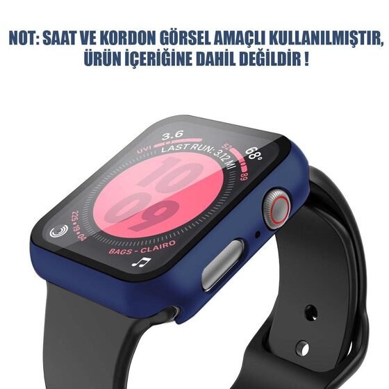 Microsonic Apple Watch Series 8 45mm Kılıf Matte Premium Slim WatchBand Lacivert