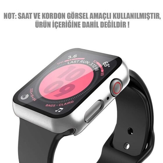 Microsonic Apple Watch Series 8 45mm Kılıf Matte Premium Slim WatchBand Gümüş