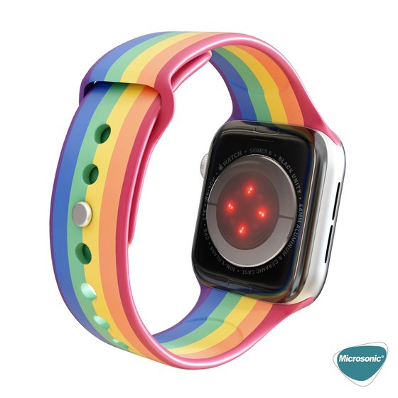 Microsonic Apple Watch SE 2022 44mm Silikon Kordon Pride Edition