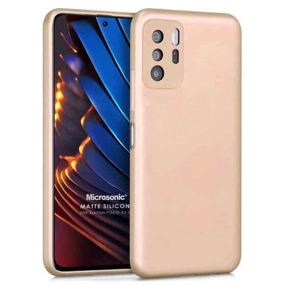 Microsonic Matte Silicone Xiaomi Poco X3 GT Kılıf Gold