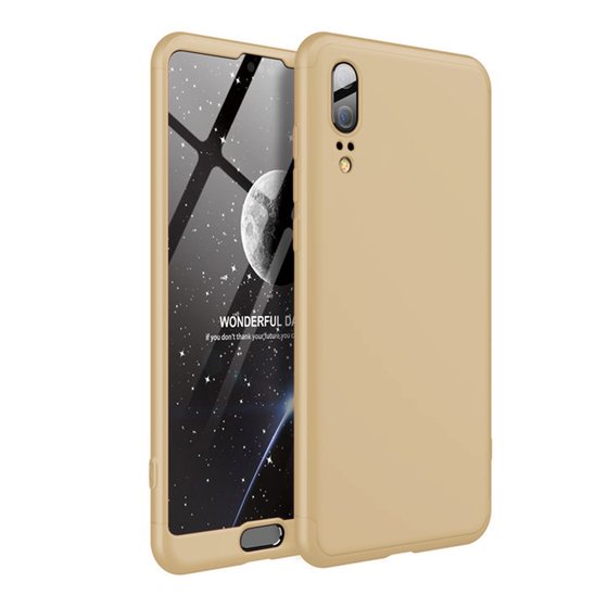 Microsonic Huawei P20 Kılıf Double Dip 360 Protective Gold