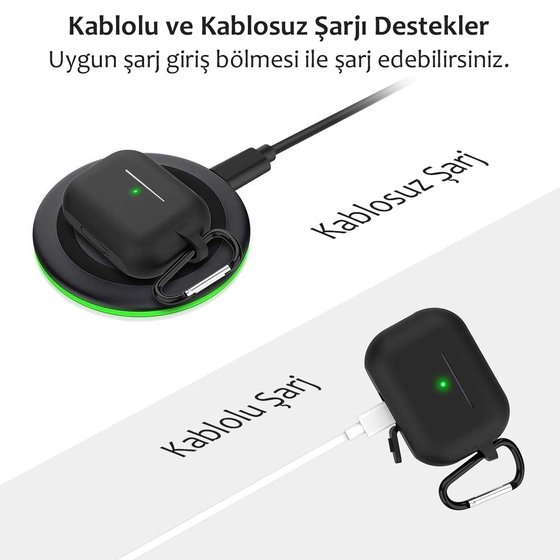 Microsonic Apple AirPods Pro Askılı Mat Silikon Kılıf Kırmızı