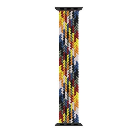 Microsonic Apple Watch Series 8 45mm Kordon, (Large Size, 160mm) Braided Solo Loop Band Multi Color