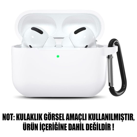 Microsonic Apple AirPods Pro Askılı Mat Silikon Kılıf Beyaz