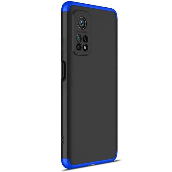 Microsonic Xiaomi Mi 10T Pro Kılıf Double Dip 360 Protective Siyah Mavi