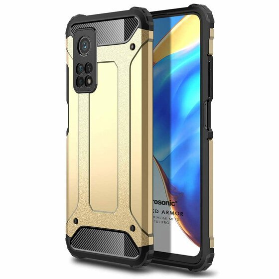 Microsonic Xiaomi Mi 10T Kılıf Rugged Armor Gold