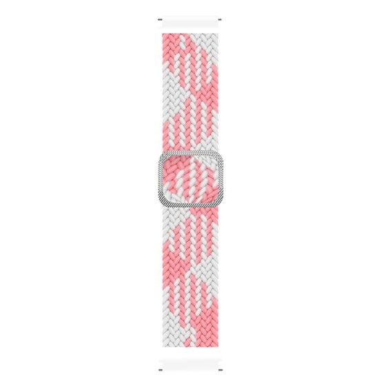 Microsonic Huawei Watch 5 46mm Kordon Braided Loop Band Pembe Beyaz