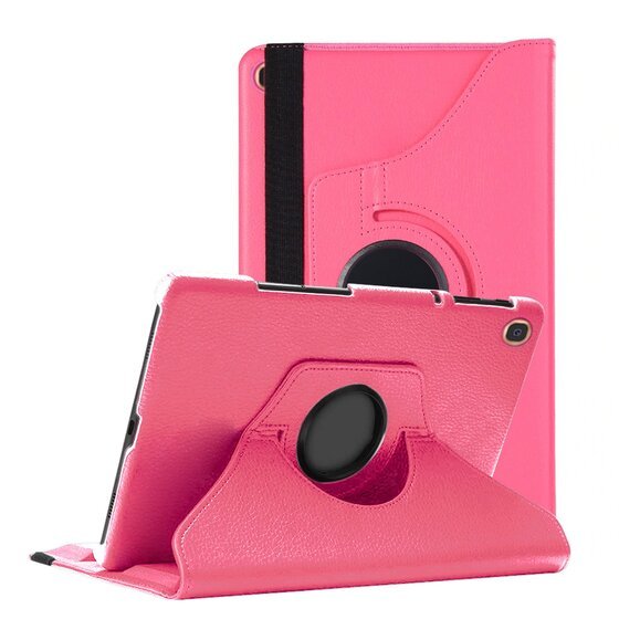 Microsonic Samsung Galaxy Tab S5e 10.5'' T720 Kılıf 360 Rotating Stand Deri Koyu Pembe