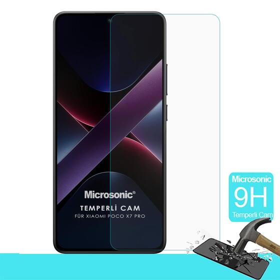 Microsonic Xiaomi Poco X7 Pro Tempered Glass Cam Ekran Koruyucu