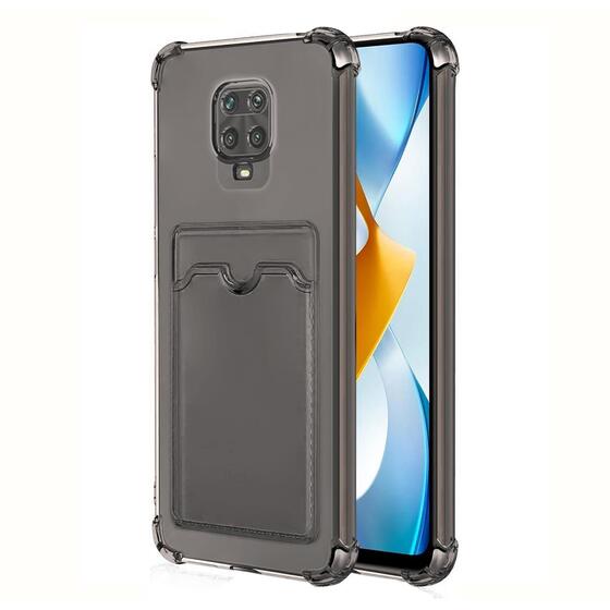 Microsonic Xiaomi Redmi Note 9 Pro Card Slot Shock Kılıf Füme