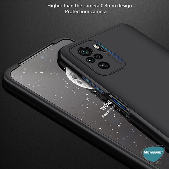 Microsonic Xiaomi Poco M5s Kılıf Double Dip 360 Protective Siyah Kırmızı