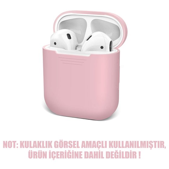 Microsonic Apple AirPods 1. Nesil / 2. Nesil Mat Silikon Kılıf Açık Pembe