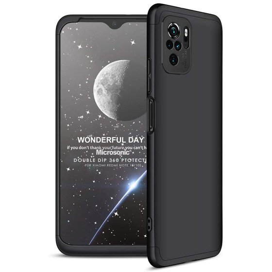 Microsonic Xiaomi Poco M5s Kılıf Double Dip 360 Protective Siyah