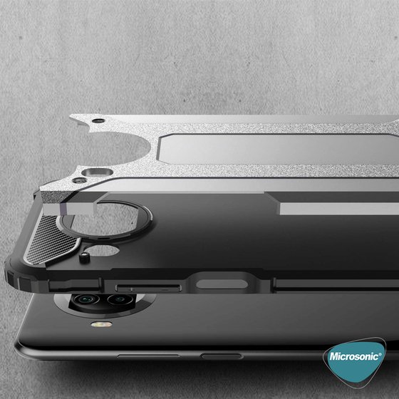 Microsonic Xiaomi Mi 10T Lite Kılıf Rugged Armor Gümüş