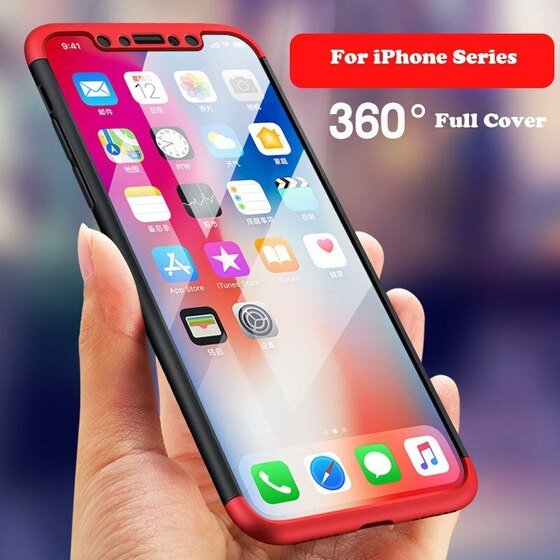 Microsonic Apple iPhone XS Kılıf Double Dip 360 Protective Siyah