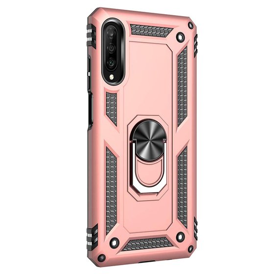 Microsonic Huawei Y9S Kılıf Military Ring Holder Rose Gold