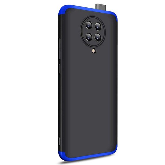 Microsonic Xiaomi Poco F2 Pro Kılıf Double Dip 360 Protective Siyah Mavi