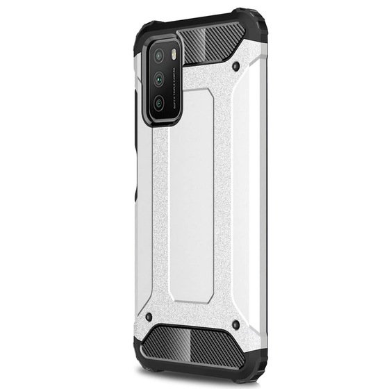 Microsonic Xiaomi Poco M3 Kılıf Rugged Armor Gümüş