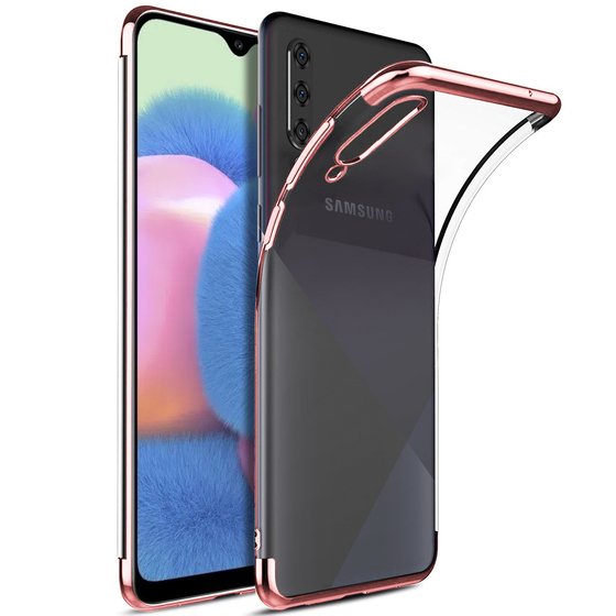 Microsonic Samsung Galaxy A30s Kılıf Skyfall Transparent Clear Rose Gold