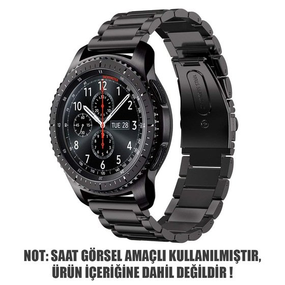 Microsonic Huawei Watch 5 46mm Metal Stainless Steel Kordon Siyah