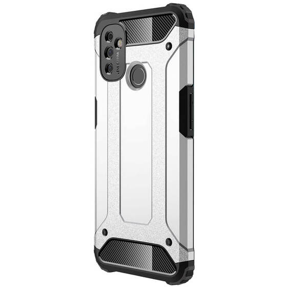 Microsonic OnePlus Nord N100 Kılıf Rugged Armor Gümüş