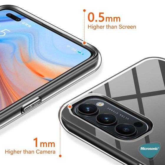 Microsonic Oppo Reno 5 Pro 5G Kılıf Transparent Soft Beyaz