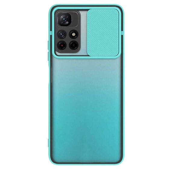 Microsonic Xiaomi Poco M4 Pro Kılıf Slide Camera Lens Protection Turkuaz