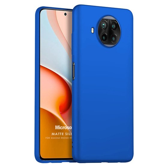 Microsonic Matte Silicone Xiaomi Redmi Note 9 Pro 5G Kılıf Mavi