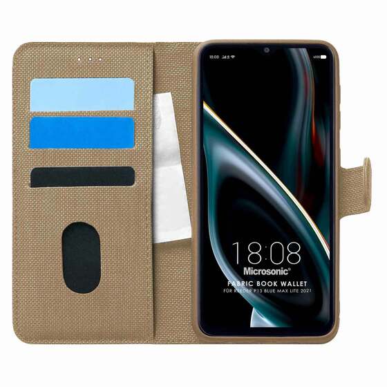 Microsonic Reeder P13 Blue Max 2021 128 GB Kılıf Fabric Book Wallet Gold