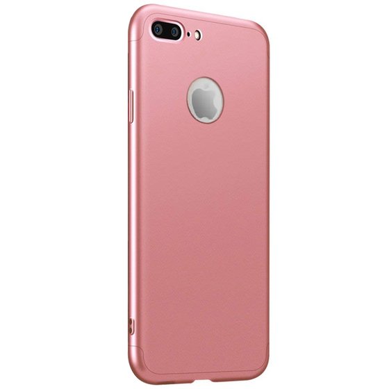 Microsonic Apple iPhone 8 Plus Kılıf Double Dip 360 Protective Rose Gold