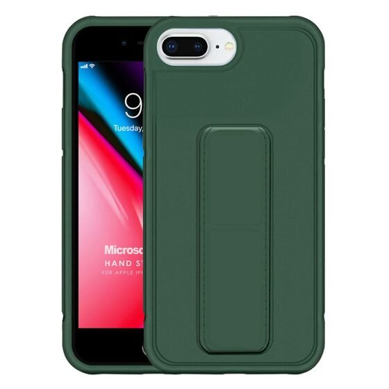 Microsonic Apple iPhone 8 Plus Kılıf Hand Strap Koyu Yeşil