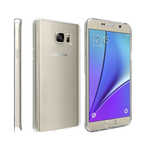 Microsonic Samsung Galaxy Note 5 Kılıf New 6 tarafı tam full koruma 360 Clear Soft Şeffaf